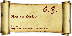 Okenka Zombor névjegykártya